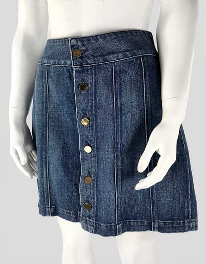 Frame Denim Button Front Denim Mini Skirt Size 27 US
