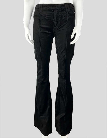 7 FOR ALL MANKIND black flared velvet 4-pocket pants - 27 US