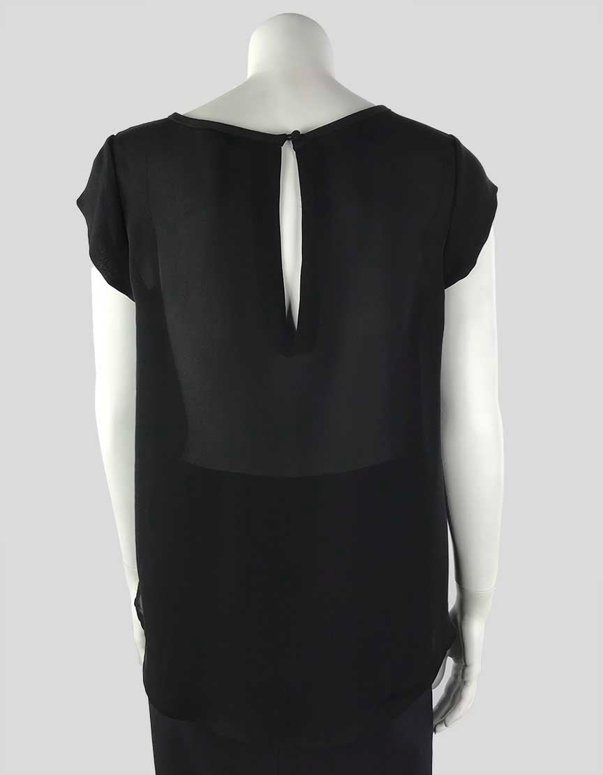 Joie Black Short Sleeve Silk Blouse Small