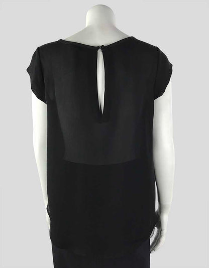 Joie Black Short Sleeve Silk Blouse Small