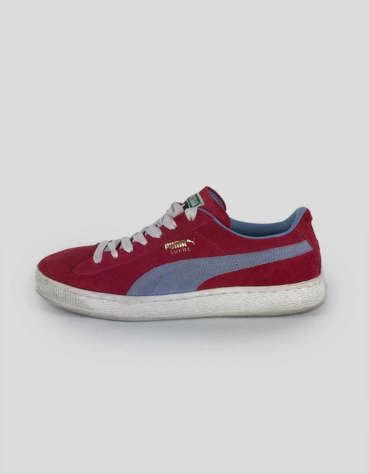 Puma Men's Tennis Shoes In Red And Blue Suede 9 US