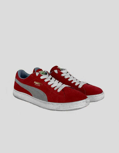 Puma Men's Tennis Shoes In Red And Blue Suede 9 US