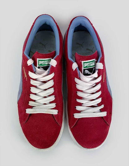 Puma Men's Tennis Shoes In Red And Blue Suede 9 US