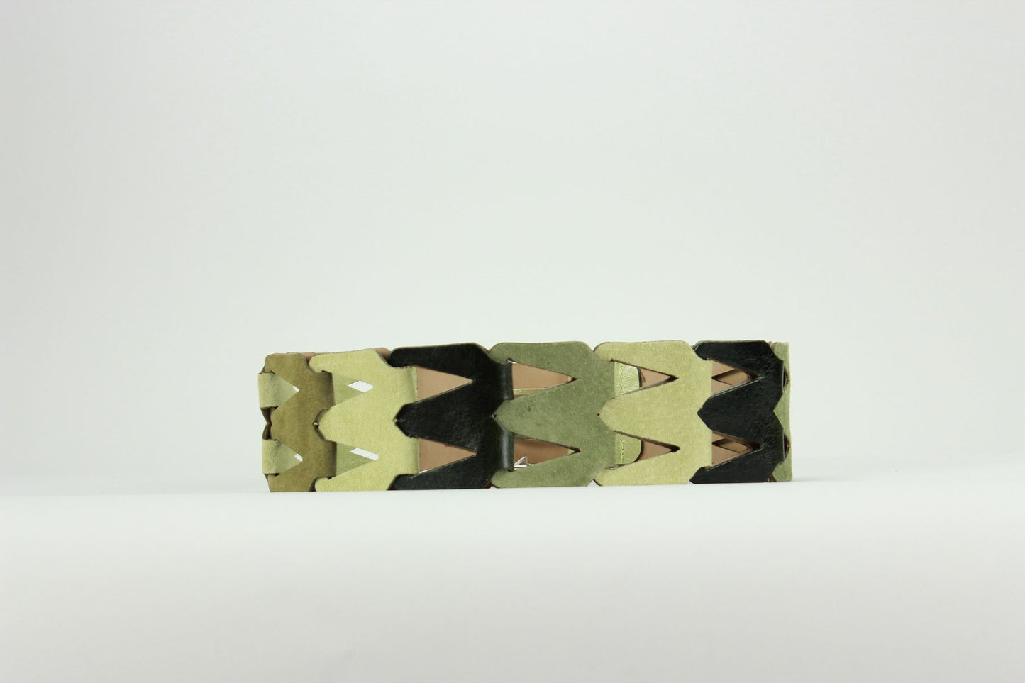 Streets Ahead Black Dark Grey Light Grey Leather Weave Waist Belt