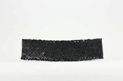 DVF Thick Black Patent Leather With Leather Buckle Waist Belt