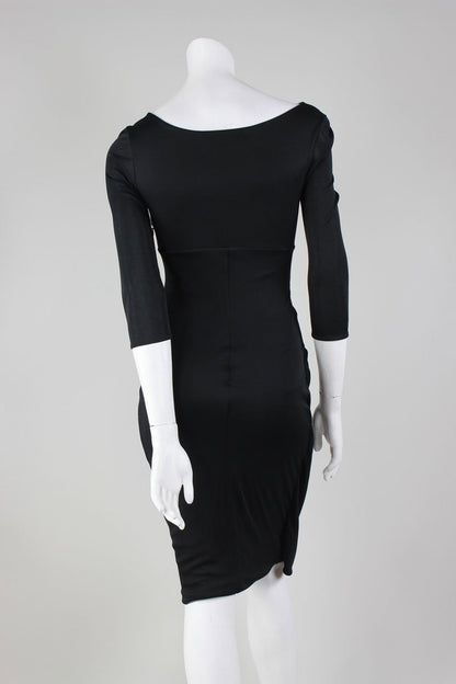 Blumarine Black Long Sleeve Dress With Embellishment