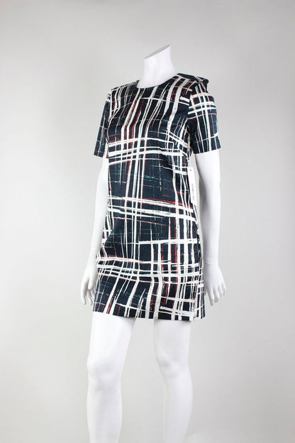 Sam/Lavi Mini Dress With Blue White And Red Multi Striped Pattern