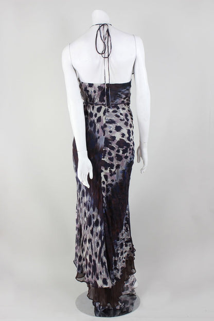 Robert Rodriguez Halter And Backless Long Wrap Dress