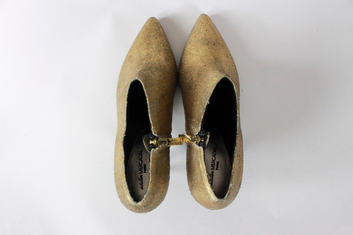 Atelier Mercadal Paris Hollywood Oro Gold Tone Booties