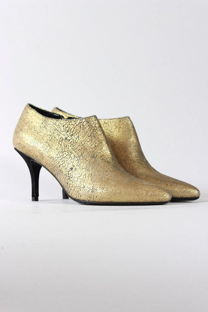 Atelier Mercadal Paris Hollywood Oro Gold Tone Booties - 37 IT | 7 US