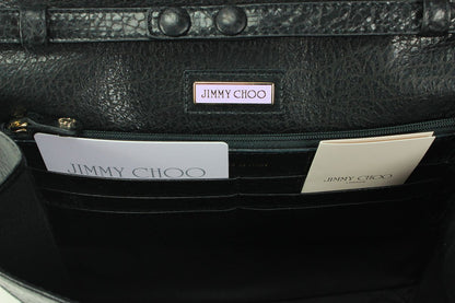 Jimmy Choo Black Shoulder Bag With Gold Tone Clasp