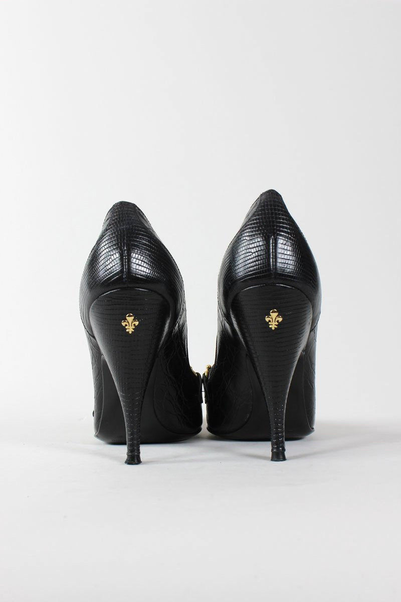 Patrick Cox Pointed Toe Croc Pumps - 36.5 IT | 6.5 US