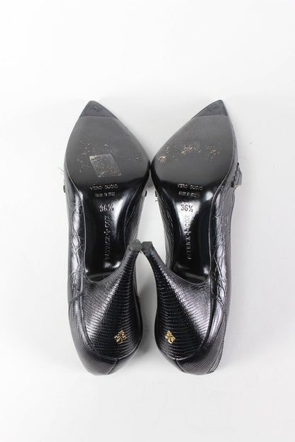 Patrick Cox Pointed Toe Croc Pumps - 36.5 IT | 6.5 US