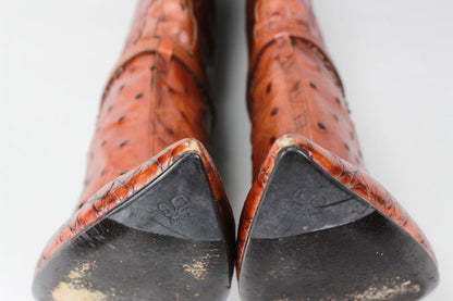 Patrick Cox Snakeskin Tan Brown Below The Knee Boot