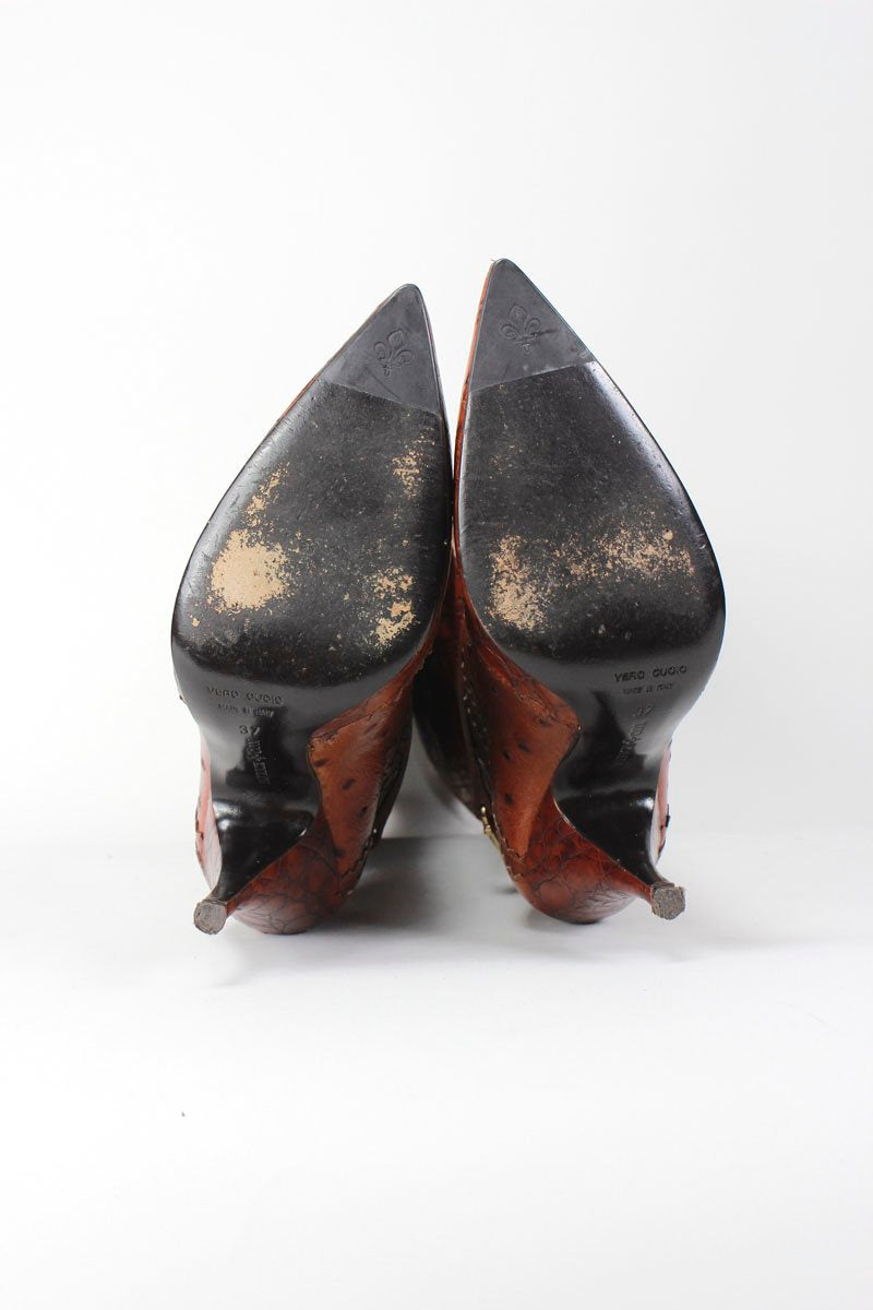 Patrick Cox Snakeskin Tan Brown Below The Knee Boot
