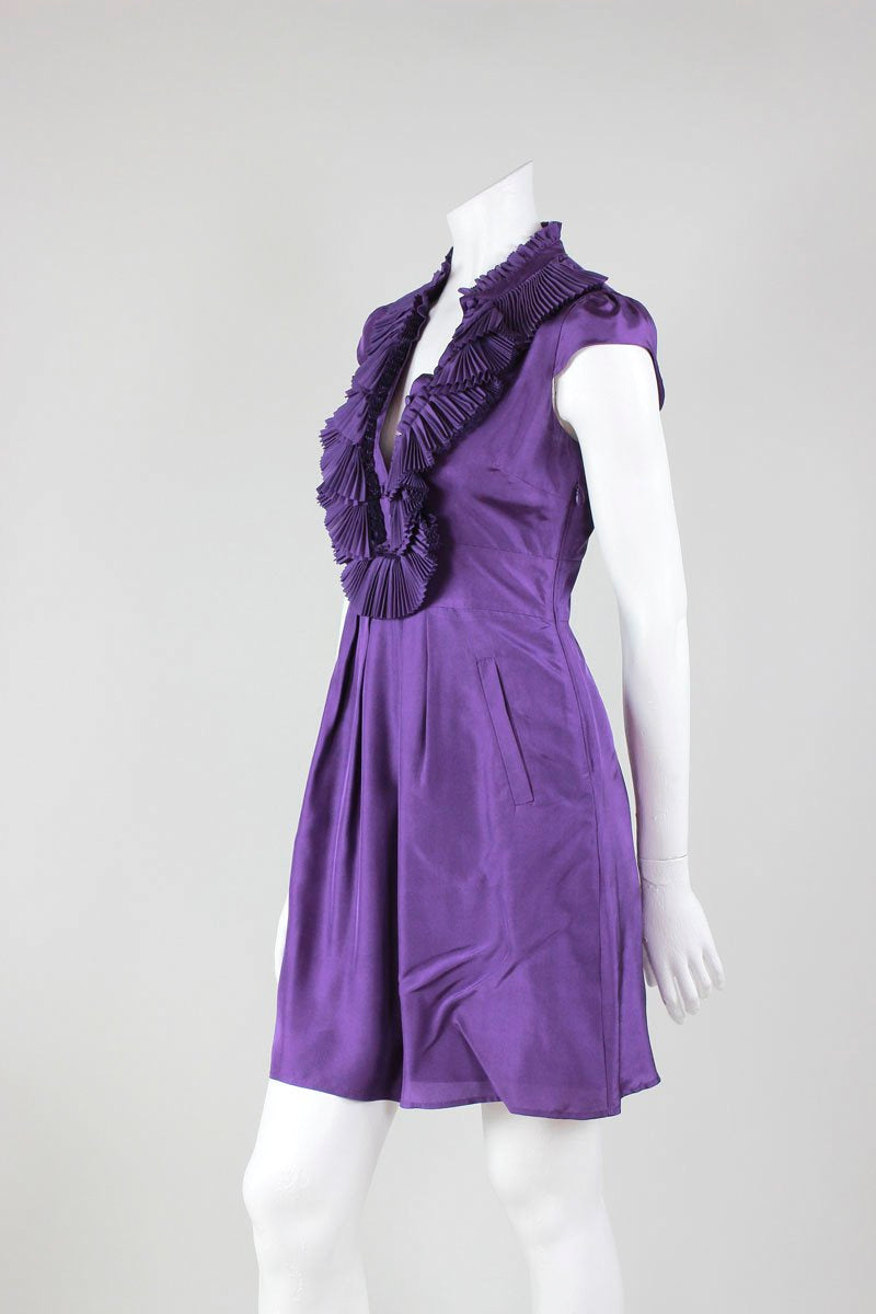 Ted Baker Purple Cap Sleeve V-Neck Dress - 1 | Small | 4 US