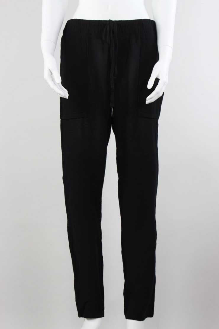 James Perse Relaxed Draw String Pants Flat Front With Large Exterior Pockets Size 2