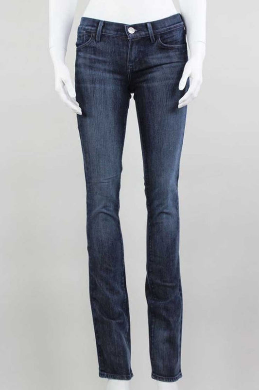 Goldsign Dark Blue 5 Pocket Boot Cut Jeans With Zip Front - 25 US