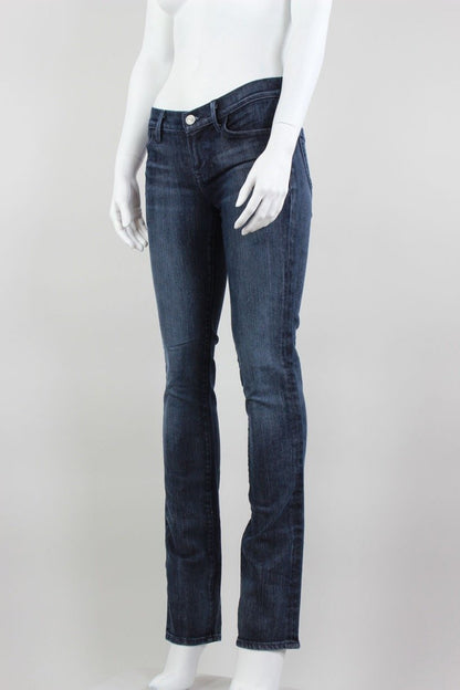 Goldsign Dark Blue 5 Pocket Boot Cut Jeans With Zip Front - 25 US