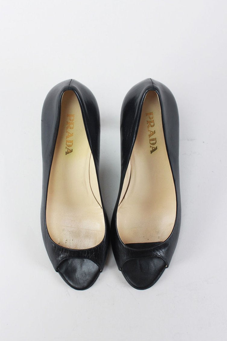 PRADA Peep Toe Pumps- 36.5 IT | 6.5 US