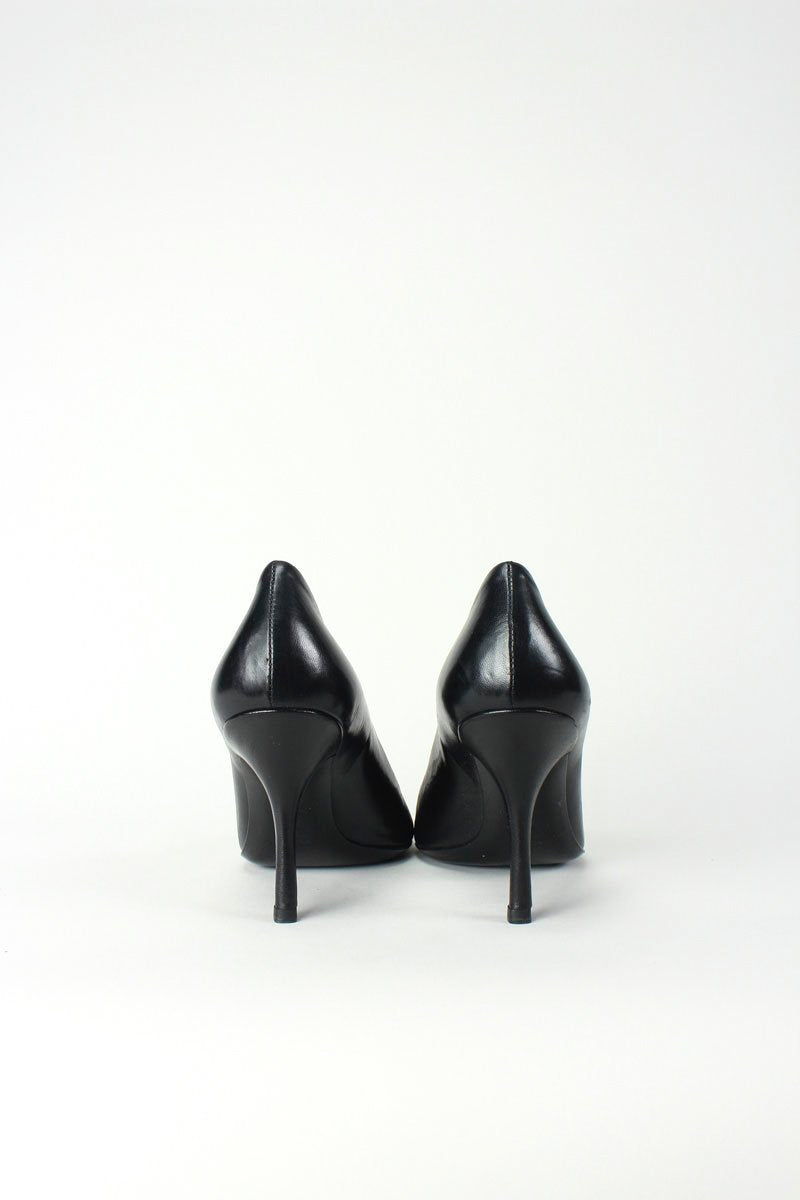 Prada Black Leather Peep Toe Pumps Size 36.5