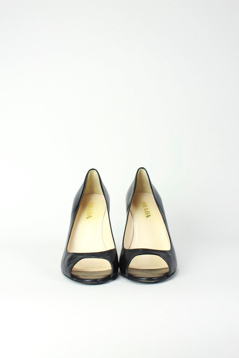 PRADA Peep Toe Pumps- 36.5 IT | 6.5 US