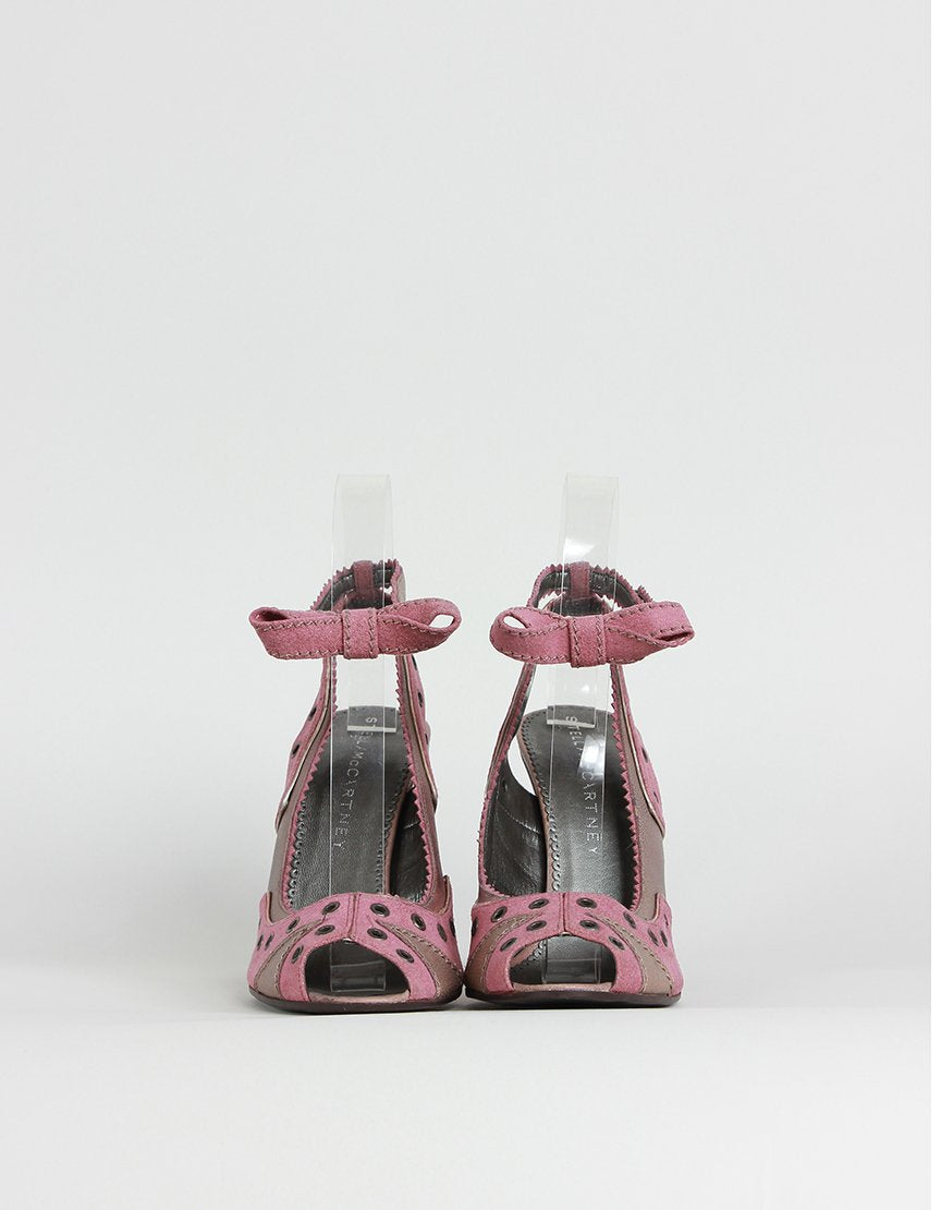 STELLA MCCARTNEY Pink Suede Slingback Heels - 37.5 IT | 7.5 US