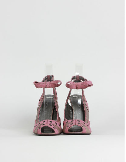STELLA MCCARTNEY Pink Suede Slingback Heels - 37.5 IT | 7.5 US