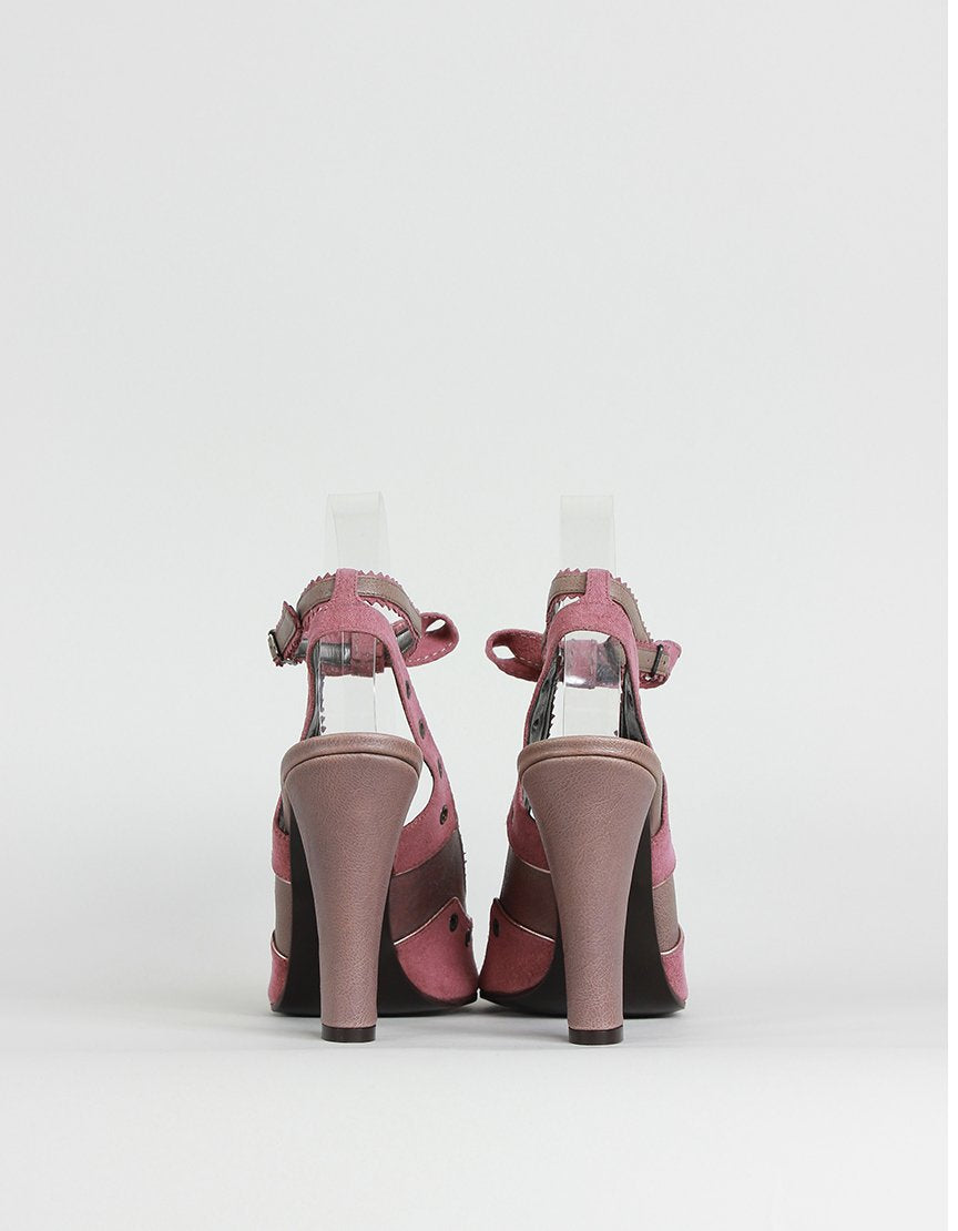 STELLA MCCARTNEY Pink Suede Slingback Heels - 37.5 IT | 7.5 US