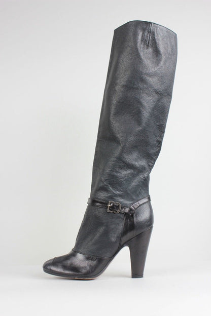 Maison Martin Margiela Knee High Pull On Heeled Boots Size 36.5