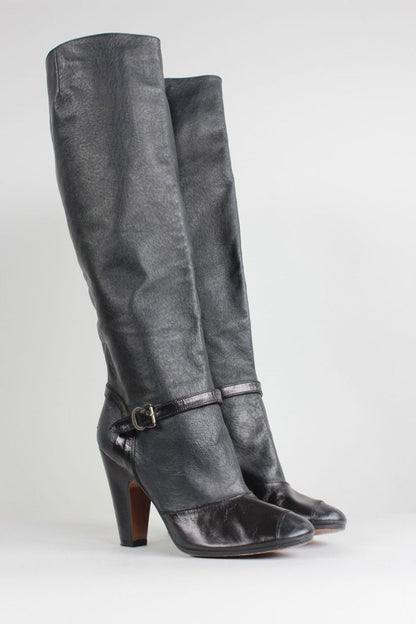 Maison Martin Margiela Knee High Pull On Heeled Boots Size 36.5