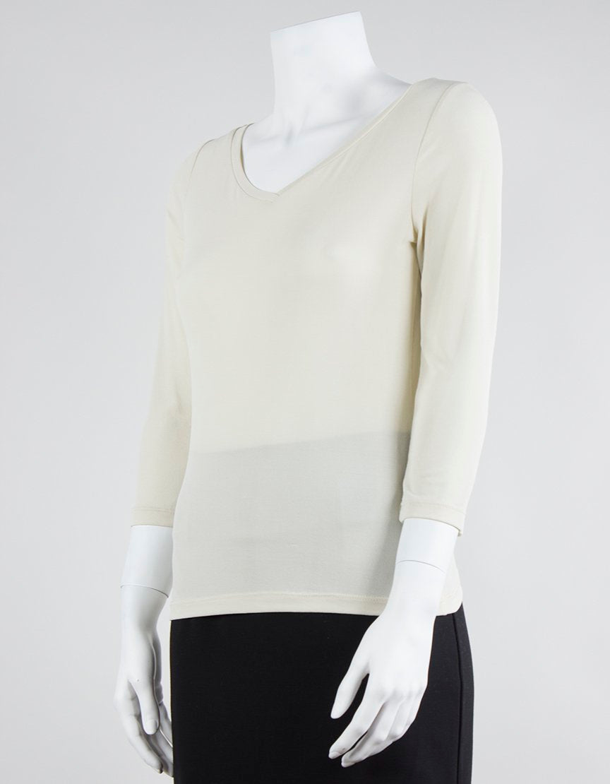 Max Mara V-Neck Three Quarter Length Sleeve Blouse Size Medium