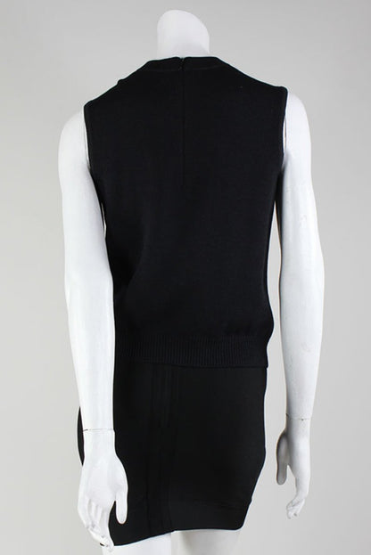 St John Round Neck Sleeveless Knit Sweater Size Small