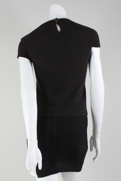 Tse Brown Crewneck Short Sleeve Cashmere Sweater X-Small