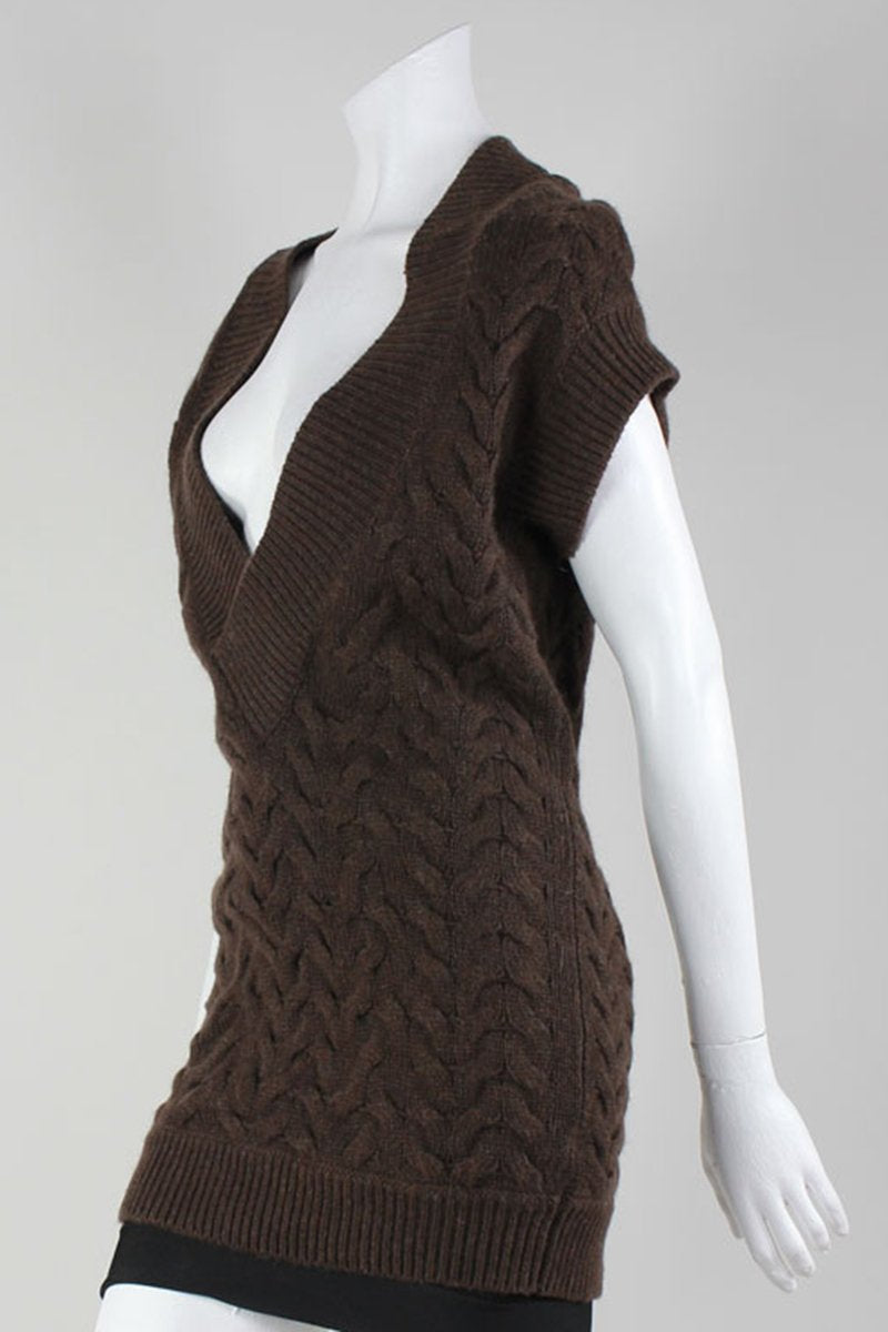 VINCE V-Neck Short Sleeve Sweater - Small