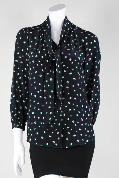 Marc Jacobs Long Sleeve Button Down Blouse With Jabot Tie Collar Size 6