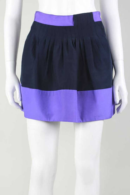 Ted Baker Navy With Purple Trim Mini Skirt Size 3