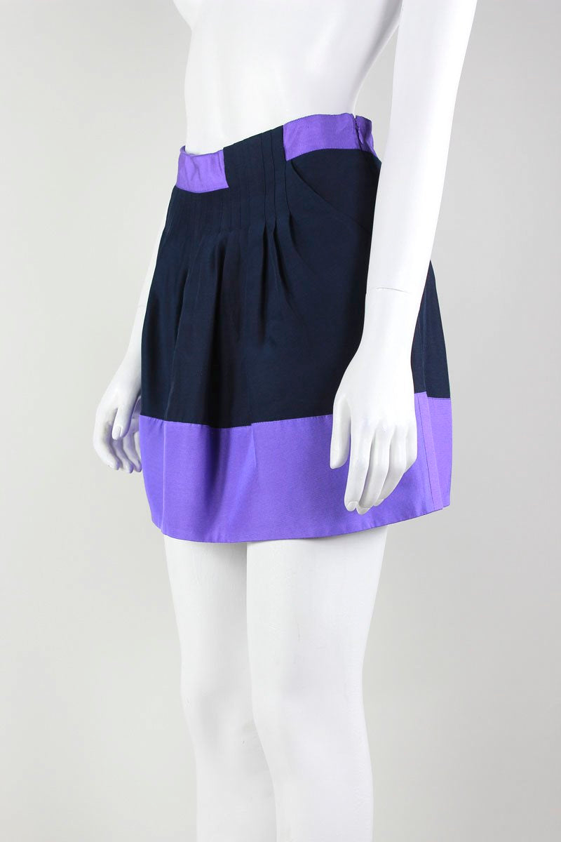 Ted Baker Navy With Purple Trim Mini Skirt Size 3