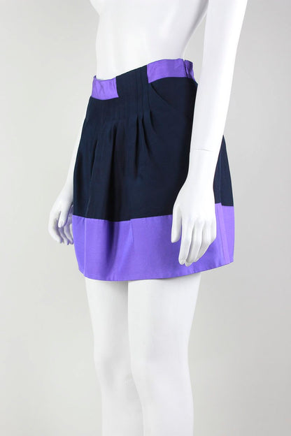 Ted Baker Navy With Purple Trim Mini Skirt Size 3