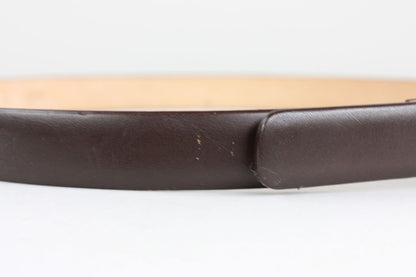Michael Kors Brown Leather Waist Belt With Gold Tone Buckle Size 2