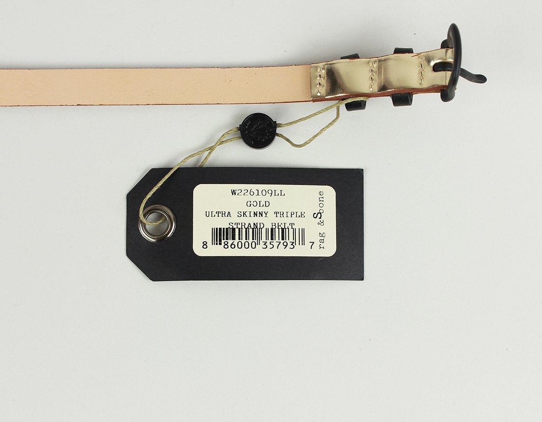 Rag & Bone Skinny Wrap Gold Belt - Small