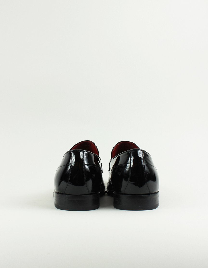 Boss Hugo Boss Black Patent Leather Slip On Tuxedo Shoes Size 12