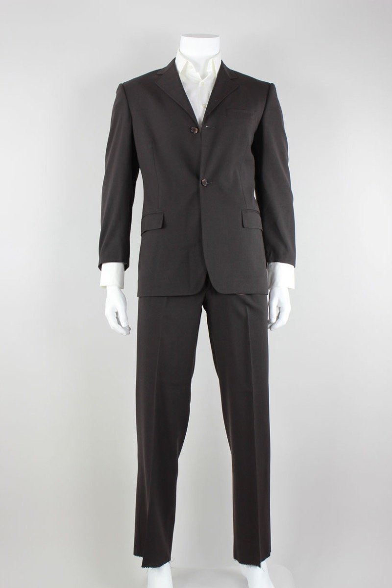 Dolce Gabbana Brown Two Button Single Vent Suit With Flat Front Pants 42R