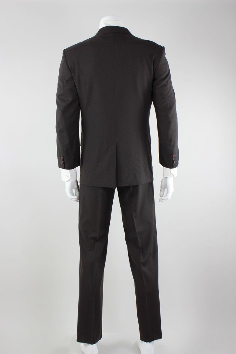 Dolce Gabbana Brown Two Button Single Vent Suit With Flat Front Pants 42R