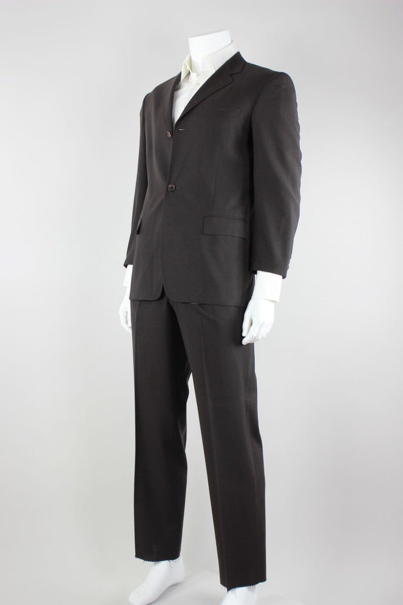 Dolce Gabbana Brown Two Button Single Vent Suit With Flat Front Pants 42R