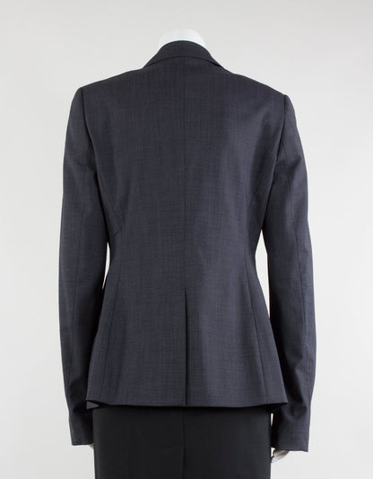 Elie Tahari Steffi Navy One Button Two Front Slit Pockets Single Vent Collared Blazer Size 6