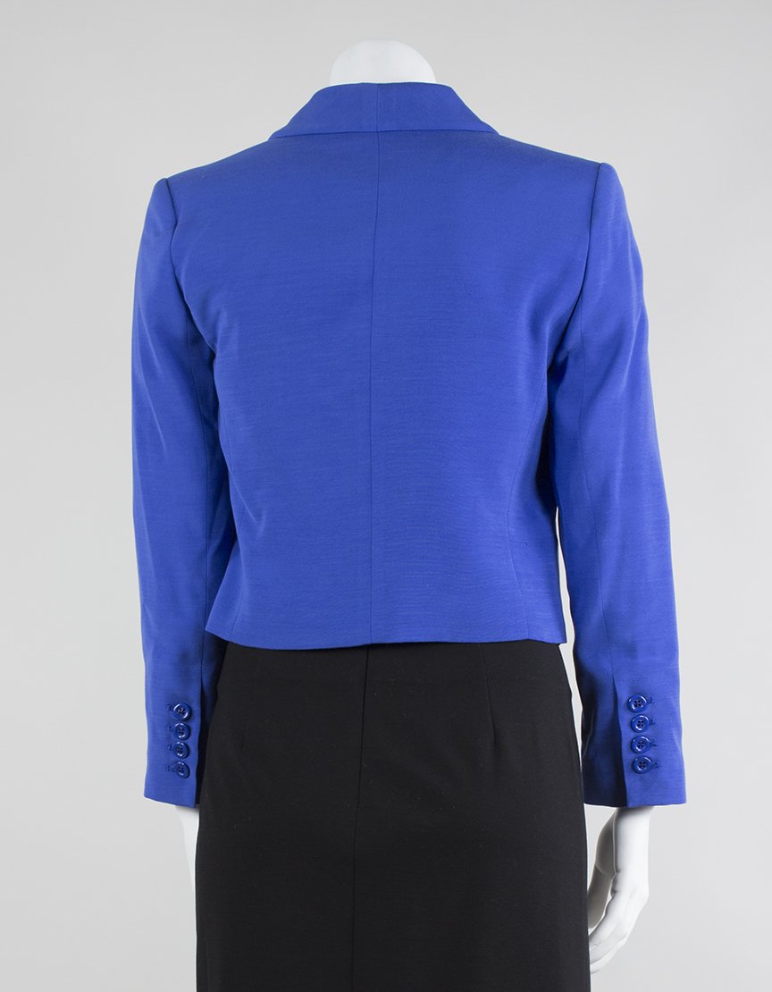 Alice + Olivia Cropped One Button Shawl Collar Blazer Small