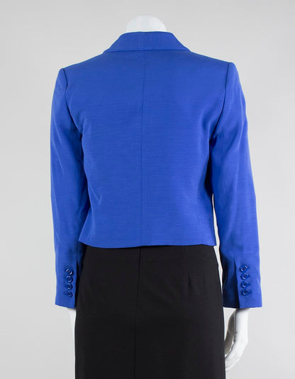 Alice + Olivia Cropped One Button Shawl Collar Blazer Small