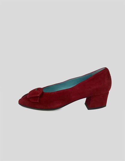Thierry Rabotin Red Suede Pumps
