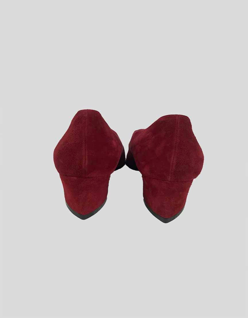 Thierry Rabotin Red Suede Pumps